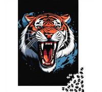 Adult Jigsaw Puzzle, 1000 Pieces, Roaring Tiger Illustration, 52x38cm/1000pcs, Shared Puzzle Activity, Time Around The Table And Friends And Family