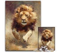 Adult Jigsaw Puzzle 1000 Pieces Running Lion Wooden Puzzles Fun Games, Is Ideal As A Gift for The Whole Family for for Age 14 50X75CM