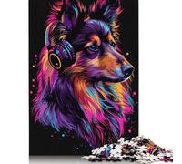 Adult Jigsaw Puzzle 1000 Pieces Shetland Sheepdog Wood Puzzle Adult Toys Jigsaw Puzzles Decompression Game 1000pcs (75x50cm)