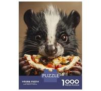 Adult Jigsaw Puzzle 1000 Pieces, Skunk Pizza Artwork, Relaxing Puzzle Experience, Festive Season Fun, Durable Puzzle Pieces, 70x50cm/1000pcs