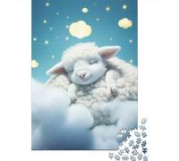 Adult Jigsaw Puzzle, 1000 Pieces, Sleeping Lamb on Clouds, 70x50cm/1000pcs, Shared Puzzle Activity, Time Around The Table And Time Together