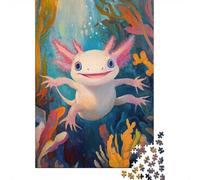 Adult Jigsaw Puzzle, 1000 Pieces, Smiling Axolotl, 70x50cm/1000pcs, Shared Puzzle Activity, Time Around The Table And Friends And Family