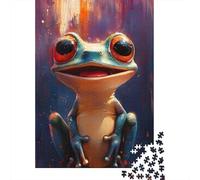 Adult Jigsaw Puzzle, 1000 Pieces, Smiling Frog Painting, 38x26cm/1000pcs, Shared Puzzle Activity, Time Around The Table And Friends And Family