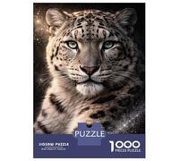 Adult Jigsaw Puzzle 1000 Pieces, Snow Leopard with Cosmic Background Artwork, Indoor Entertainment, Holiday Family Game, Durable Puzzle Pieces, 52x38cm/1000pcs