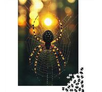 Adult Jigsaw Puzzle, 1000 Pieces, Spider on A Web at Sunset, 52x38cm/1000pcs, Shared Puzzle Activity, Time Around The Table And Friends And Family