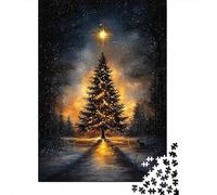 Adult Jigsaw Puzzle, 1000 Pieces, Starry Night Serenity Illuminated Christmas Tree, 52x38cm/1000pcs, Winter Indoor Activity, Focused Screen-Free Time And Cosy Evenings