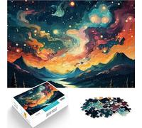adult jigsaw puzzle 1000 pieces Starry Night Sky Made of cardboard for age 14 years and over Hands-on Game gifts for friends and family。size：26x38cm/10.24x14.96inch