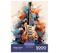 Adult Jigsaw Puzzle 1000 Pieces, Strumming Serenity Guitar Artwork, Creative Leisure Activity, Holiday Family Game, Premium Thick Cardboard, 38x26cm/1000pcs