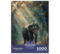 Adult Jigsaw Puzzle 1000 Pieces, Sunlit Jungle Encounter Artwork, Mindfulness Activity, Gift for Adults, Precision Cut Pieces, 70x50cm/1000pcs