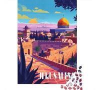 Adult Jigsaw Puzzle, 1000 Pieces, Sunset in Jerusalem, 70x50cm/1000pcs, Shared Puzzle Activity, Time Around The Table And Friends And Family