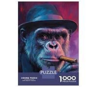 Adult Jigsaw Puzzle 1000 Pieces, The Coolest Chimp in Town Artwork, Indoor Entertainment, Winter Indoor Entertainment, Durable Puzzle Pieces, 70x50cm/1000pcs