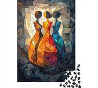 Adult Jigsaw Puzzle, 1000 Pieces, The Three Graces Stained Glass Mosaic Artwork, 38x26cm/1000pcs, Shared Puzzle Activity, Time Around The Table And Weekend Downtime