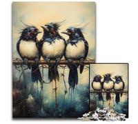 Adult Jigsaw Puzzle 1000 Pieces Three Birds Wooden Puzzles Adult Game Gift Family Interactive Game Brain Challenge Gift 50X75CM