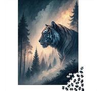 Adult Jigsaw Puzzle, 1000 Pieces, Tiger in A Misty Forest, 52x38cm/1000pcs, Shared Puzzle Activity, Time Around The Table And Friends And Family
