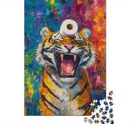 Adult Jigsaw Puzzle, 1000 Pieces, Tiger Roar with Roll, 52x38cm/1000pcs, Shared Puzzle Activity, Time Around The Table And Weekend Downtime