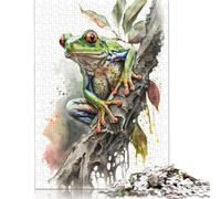 Adult Jigsaw Puzzle 1000 Pieces Tree Frog Watercolor Wood Puzzle for Adults Sustainable Puzzle for Adults | Games 1000pcs (75x50cm)