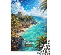 Adult Jigsaw Puzzle, 1000 Pieces, Tulum Mexico Coastal Ruins, 70x50cm/1000pcs, Idea, Screen-Free Activity And Cosy Winter Evenings