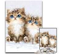 Adult Jigsaw Puzzle 1000 Pieces Two Kittens Puzzle Stress Reliever Staycation Kill Time, A Work of Art for And Age 14 50X75CM