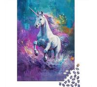 Adult Jigsaw Puzzle, 1000 Pieces, White Unicorn Running, 52x38cm/1000pcs, Shared Puzzle Activity, Time Around The Table And Friends And Family