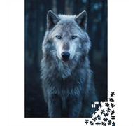 Adult Jigsaw Puzzle, 1000 Pieces, Wolf with Striking Blue Eyes(2), 52x38cm/1000pcs, Festive Gift Idea, Winter Indoor Activity And Cosy Winter Evenings