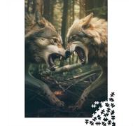 Adult Jigsaw Puzzle, 1000 Pieces, Wolfs Fighting, 52x38cm/1000pcs, Shared Puzzle Activity, Time Around The Table And Friends And Family