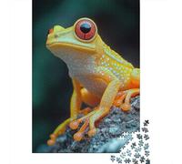 Adult Jigsaw Puzzle, 1000 Pieces, Yellow Frog with Red Eyes, 38x26cm/1000pcs, Shared Puzzle Activity, Time Around The Table And Weekend Downtime