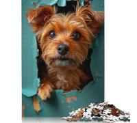 Adult Jigsaw Puzzle 1000 Pieces Yorkshire Terrier Peeking Puzzles for Adults For Family Fun & Game Night 1000pcs (75x50cm)