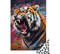 Adult Jigsaw Puzzle 1000 Psychedelic Animal Tiger Puzzle Jigsaws for Adults Educational Game Challenge Toy 1000pcs (75x50cm)