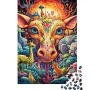 Adult Jigsaw Puzzle 1000 Psychedelic Art Giraffe Puzzle Jigsaws for Adults Educational Game Challenge Toy 1000pcs (75x50cm)