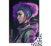 Adult Jigsaw Puzzle 1000 Purple Haired Girl Puzzle Jigsaws Puzzles for Adults Educational Game Challenge Toy 1000pcs (75x50cm)