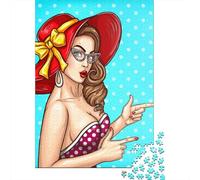 Adult Jigsaw Puzzle 1000 Retro Poster Girl Puzzle Jigsaws Puzzles for Adults Educational Game Challenge Toy 1000pcs (38x26cm)