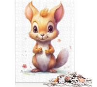 Adult Jigsaw Puzzle 1000 'Watercolor Baby Squirrel Puzzles for Adults Educational Game for Adult Teenagers 1000pcs (75x50cm)