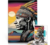 adult jigsaw puzzle 2000 pieces Native American Chief Portrait Made of cardboard for age 14 years and over Home Decor As a gift for the whole family and friends。size:70x100cm/27.5x39.3inch