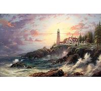 Adult Jigsaw Puzzle 2000 Pieces, Thomas Kinkade Coast Lighthouse Wooden Jigsaw Puzzle, Very Good Puzzle Game Jigsaw38*26cm