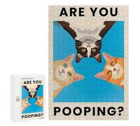 Adult Jigsaw Puzzle, 300 PCS, Featuring 3 Cats Are You Pooping？ Artwork, Versatile Leisure for Adults Who Enjoy Jigsaws, for Family Fun