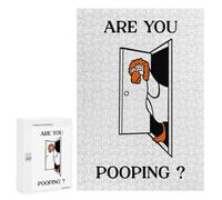 Adult Jigsaw Puzzle, 300 PCS, Featuring Are You Pooping？ Funny Cartoon Image Artwork, A Mindful Leisure Activity for Puzzle Lovers, for Indoor Play