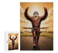 Adult Jigsaw Puzzle, 300 PCS, Featuring Eagle Aviator Thumbs Up Artwork, A Creative Way to Unwind after A Busy Day, for Quiet Evenings