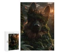 Adult Jigsaw Puzzle, 300 PCS, Featuring German Shepherd Forest Spirit Artwork, A Creative Way to Unwind after A Busy Day, for Quiet Evenings