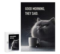 Adult Jigsaw Puzzle, 300 PCS, Featuring Grumpy Cat Morning Artwork, A Mindful Leisure Activity for Puzzle Lovers, for Indoor Play