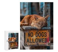 Adult Jigsaw Puzzle, 300 PCS, Featuring No Dogs Allowed Sign Artwork, A Focused Activity for Patient Adult Puzzlers, for Indoor Play