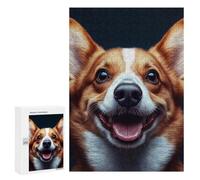 Adult Jigsaw Puzzle, 300 PCS, Featuring Smiling Corgi Portrait Artwork, Versatile Leisure for Adults Who Enjoy Jigsaws, for Family Fun