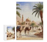 Adult Jigsaw Puzzle, 300 PCS, Featuring The Camel And The Ancient Artwork, A Creative Way to Unwind after A Busy Day, for Quiet Evenings