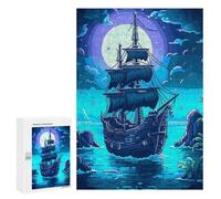 Adult Jigsaw Puzzle, 300 PCS, with Detailed Boat Landscape Artwork, An Engaging Indoor Activity for Quiet Evenings, at Home