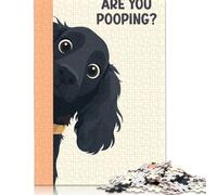 Adult Jigsaw Puzzle 500 Cocker Spaniel Peeking Puzzle Adult Jigsaw Puzzle Jigsaw Puzzles for Adults Educational Game Challenge Toy 500pcs (52x38cm)