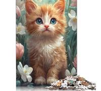 Adult Jigsaw Puzzle 500 Cute Kitten Puzzle Jigsaws Puzzles for Adults Educational Game Challenge Toy 500pcs (52x38cm)