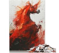 Adult Jigsaw Puzzle 500 Fiery Equine Art Puzzles for Adults Educational Game for Adult Teenagers 500pcs (52x38cm)