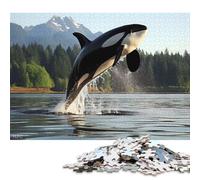 Adult Jigsaw Puzzle 500 Majestic Orca Whale Killer Puzzles for Adults Educational Game for Adult Teenagers 500pcs (52x38cm)