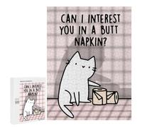 Adult Jigsaw Puzzle, 500 PCS, Featuring Cat Funny Butt Napkin Artwork, Versatile Leisure for Adults Who Enjoy Jigsaws, at Home