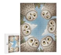 Adult Jigsaw Puzzle, 500 PCS, Featuring Cute Owls Looking Down from Trees Artwork, A Creative Way to Unwind after A Busy Day, for Quiet Evenings