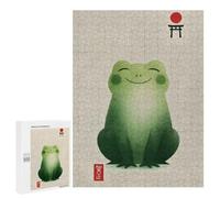 Adult Jigsaw Puzzle, 500 PCS, Featuring Happy Frog with Japanese Torii Gate Artwork, A Creative Way to Unwind after A Busy Day, for Family Nights